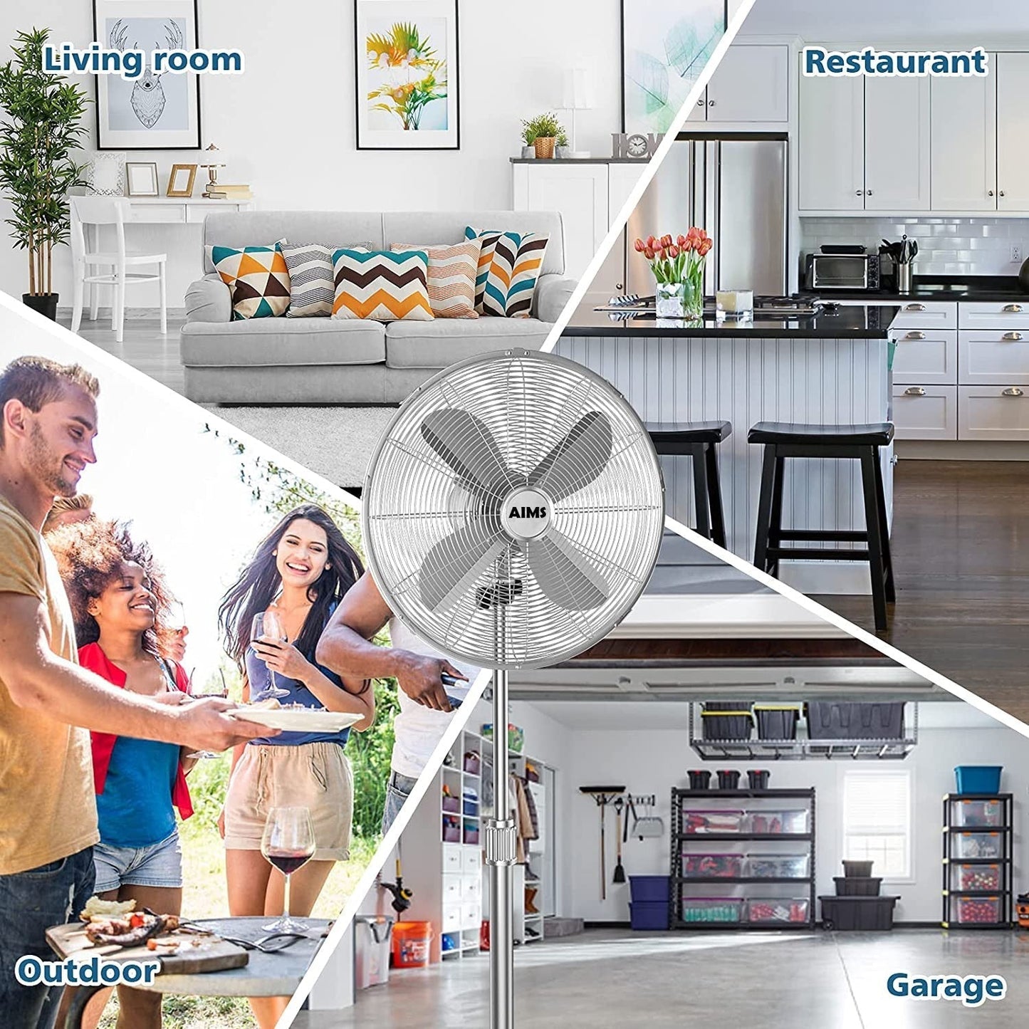 16" Inch Metal Chrome Round Floor Standing Fan SF16M