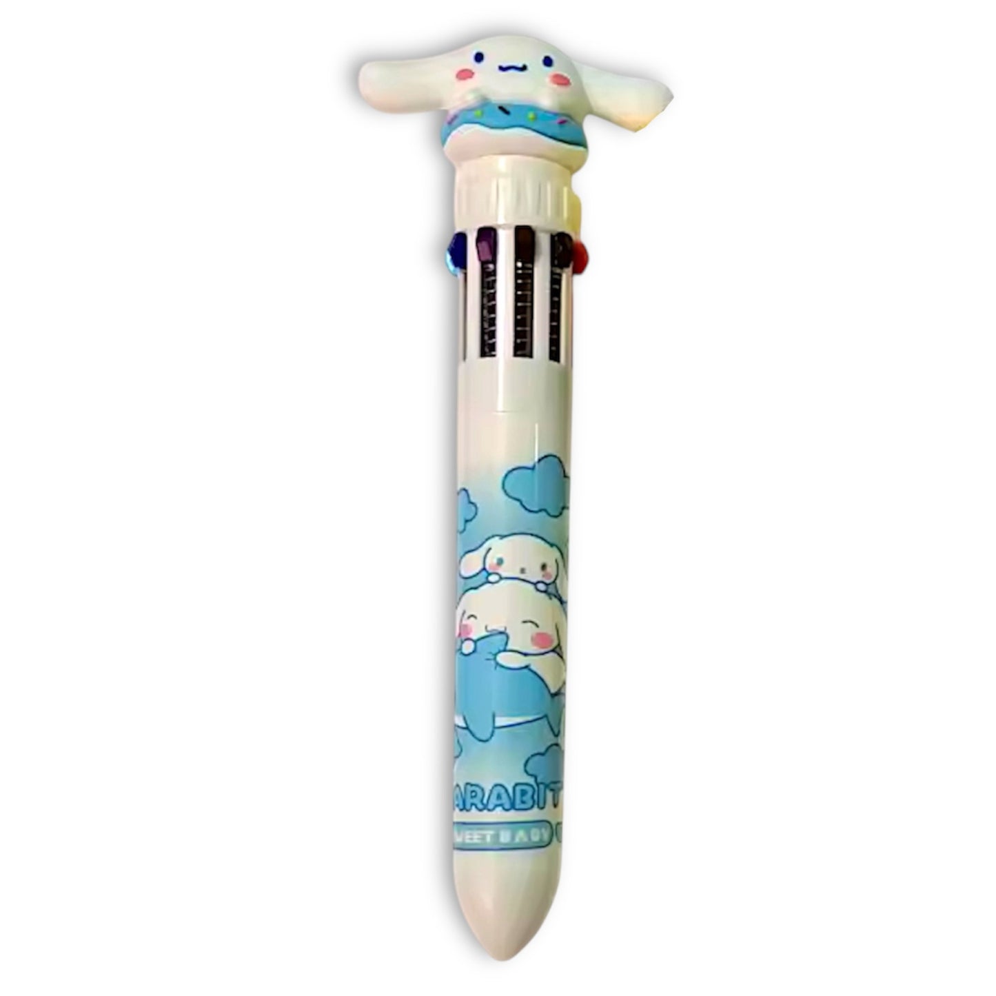 Sanrio Character Jumbo Pen with 10 Changeable Colours - Kuromi Hello Kitty Cinnamoroll Pochacco Pompompurin Style