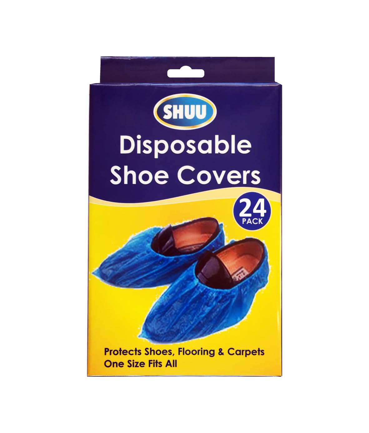 SHUU Disposable Shoe Protective Covers Safety Plastic Boots/Trainers Covers 24 Pack 2703