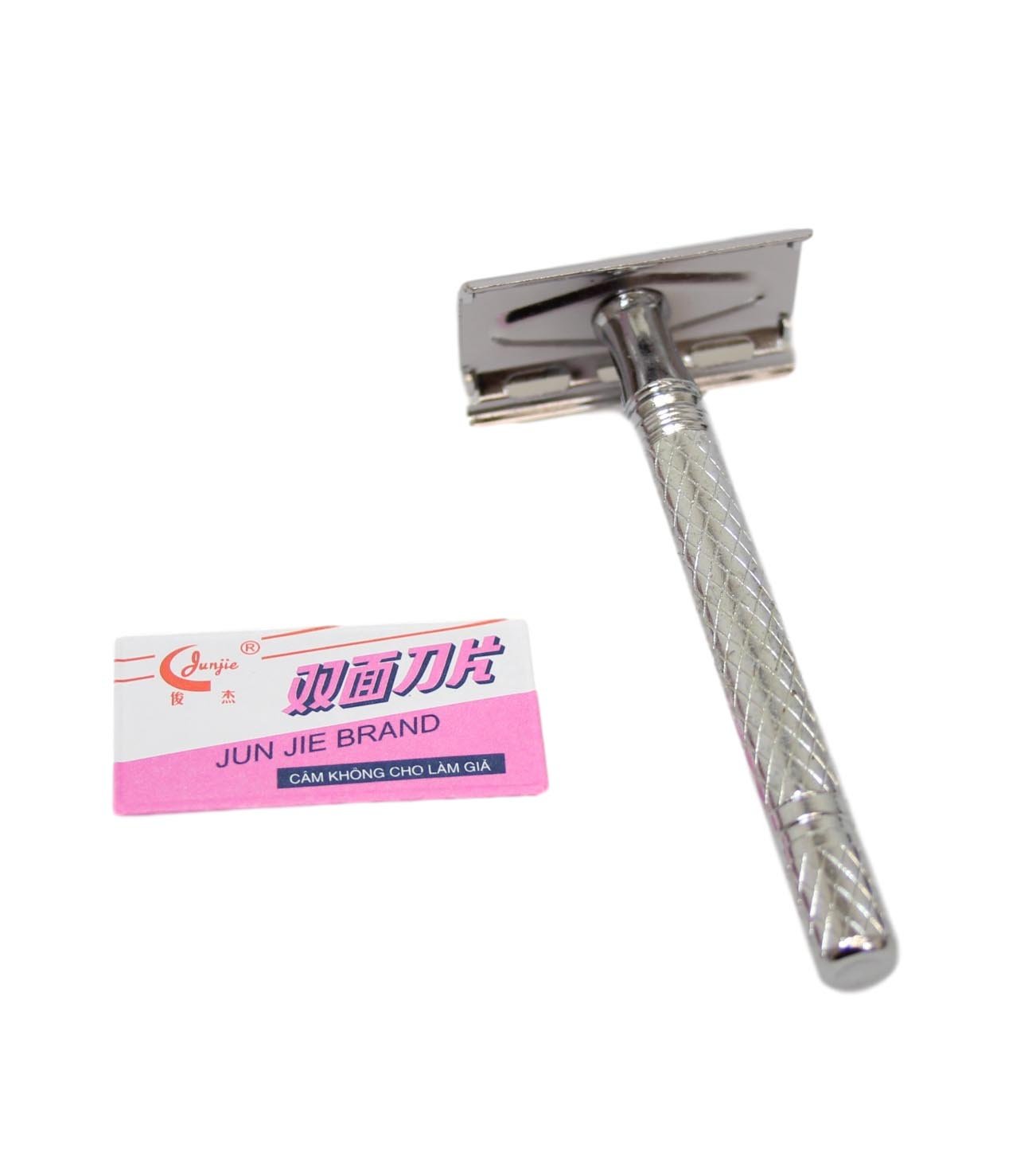 Stainless Steel 3 Piece Barber's Shaver Razor with Blades 10 cm 2900