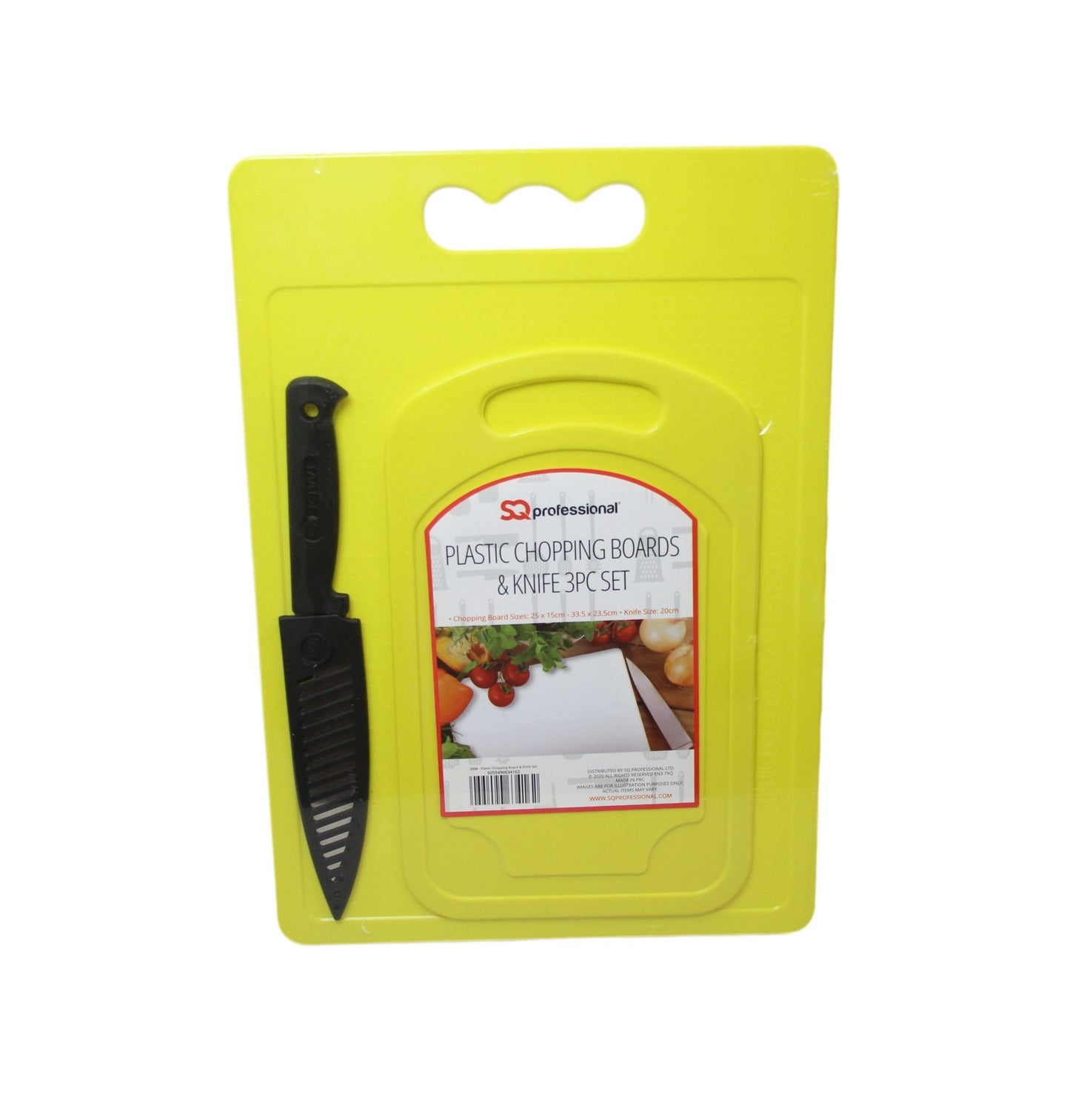 3 Pack Smart Kitchen Kit 2 Chopping Board With 1 Knife Assorted Colours 2938 / 9811