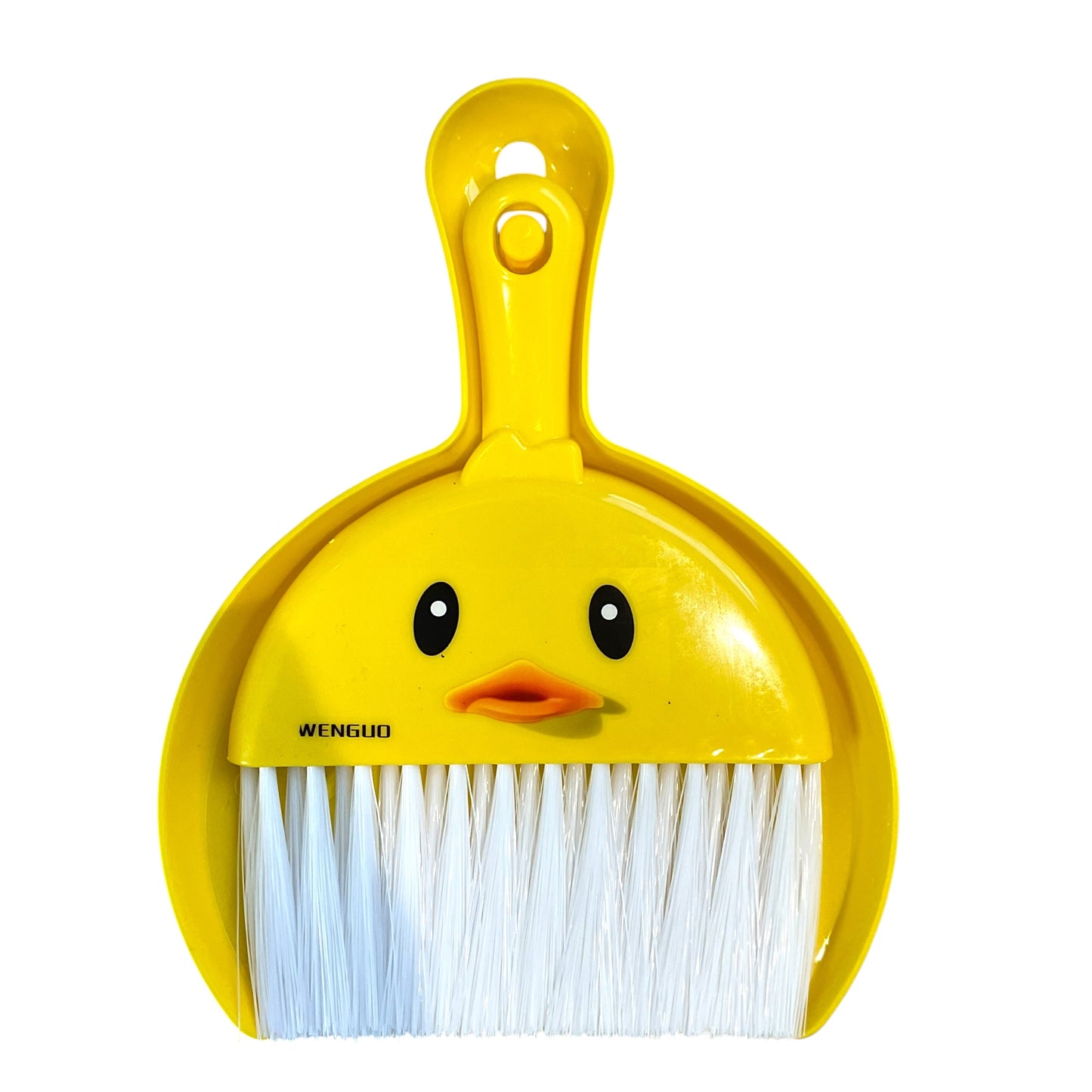 Mini Dustpan & Brush Set with Cute Face - Yellow Chick