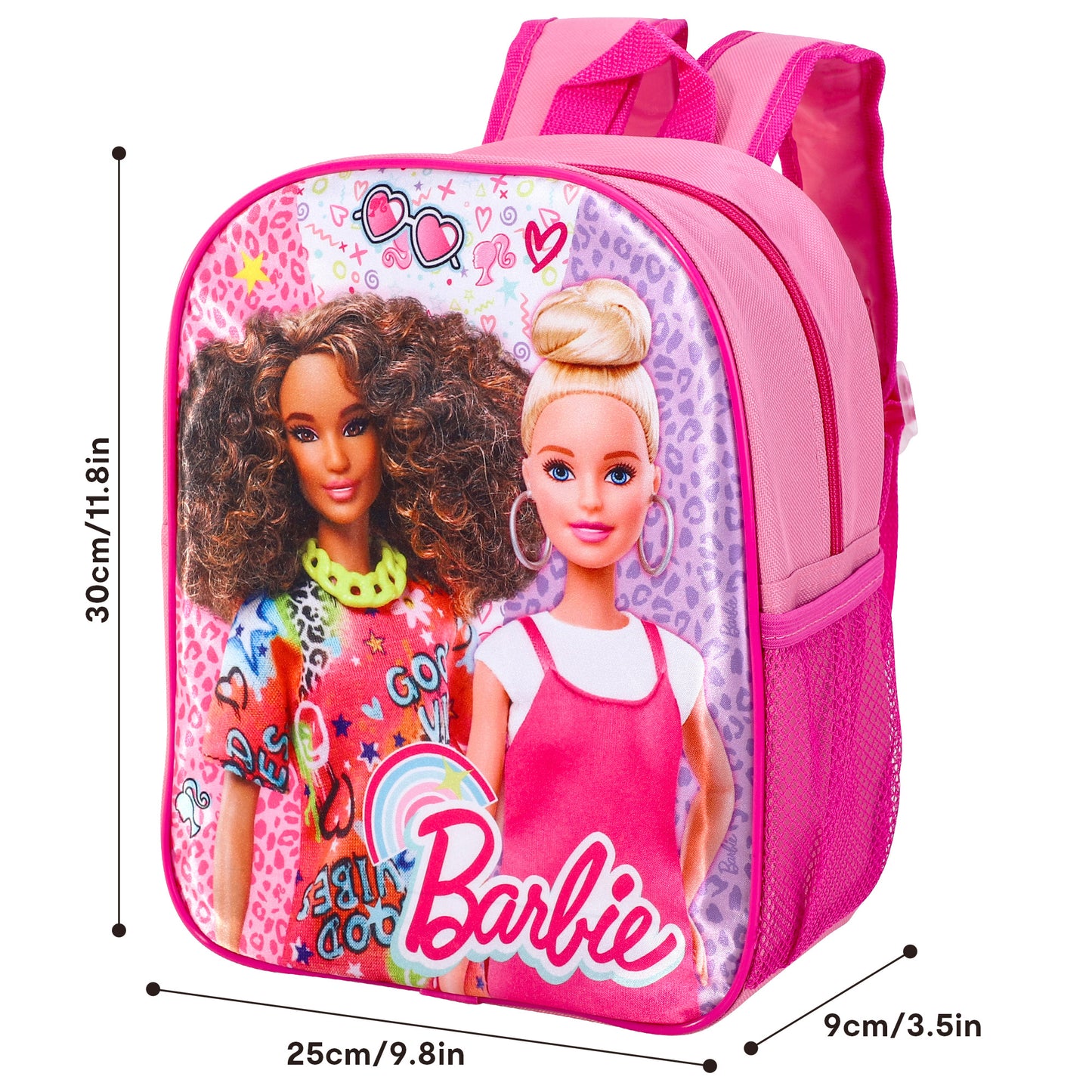 Barbie Dolls Style Backpack Kids Premium Standard Rucksack with Zip & Adjustable Straps