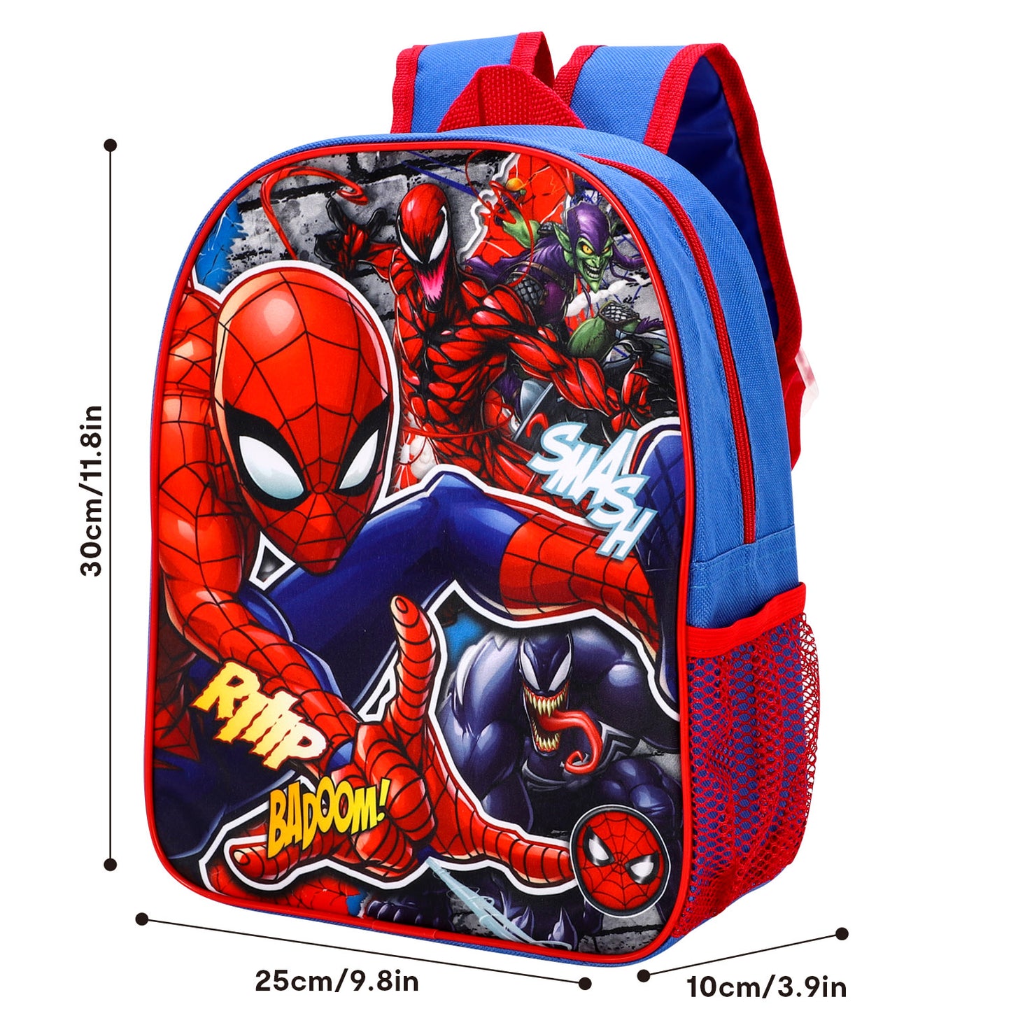 Spiderman Smash Style Backpack Kids Premium Standard Rucksack with Zip & Adjustable Straps