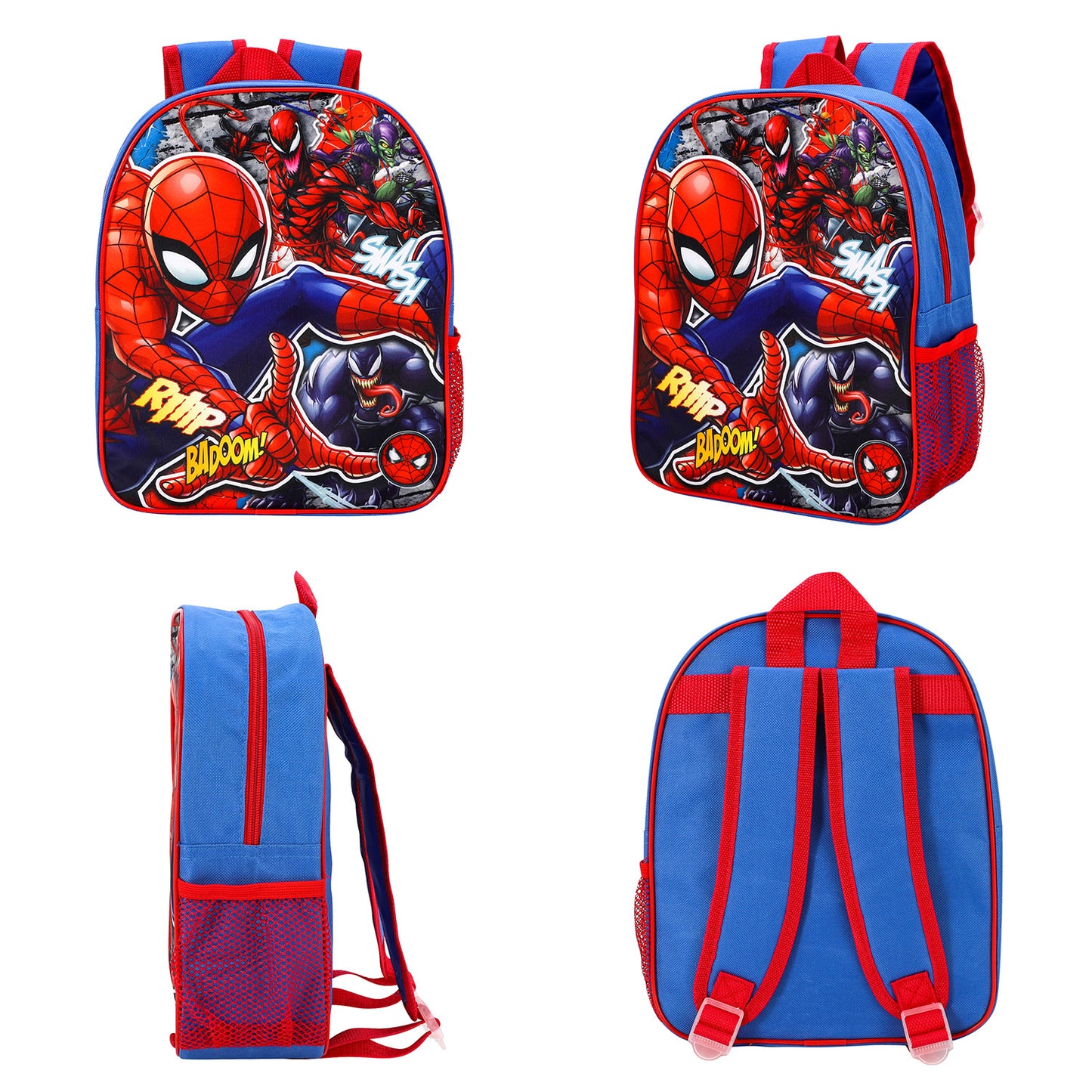 Spiderman Smash Style Backpack Kids Premium Standard Rucksack with Zip & Adjustable Straps