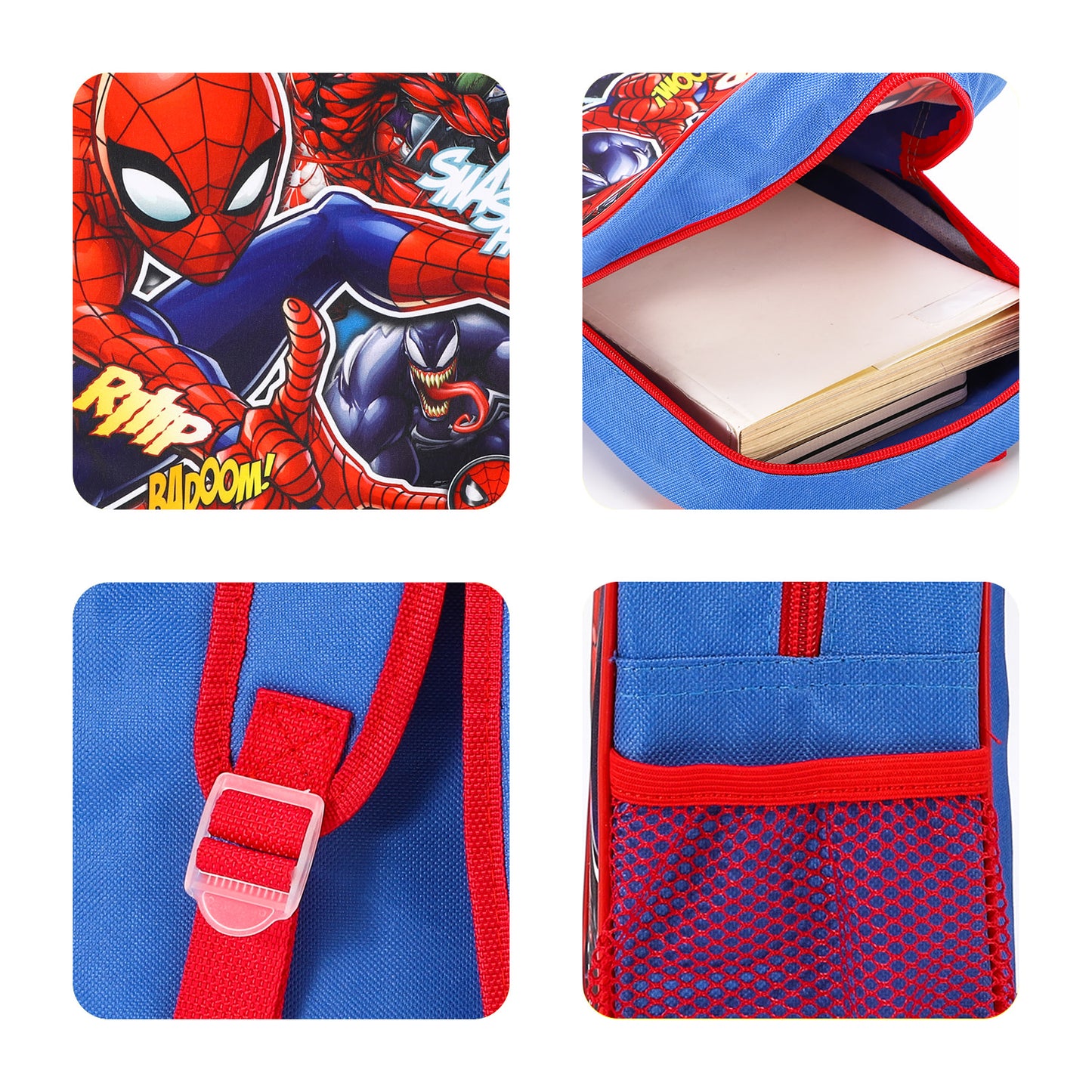 Spiderman Smash Style Backpack Kids Premium Standard Rucksack with Zip & Adjustable Straps