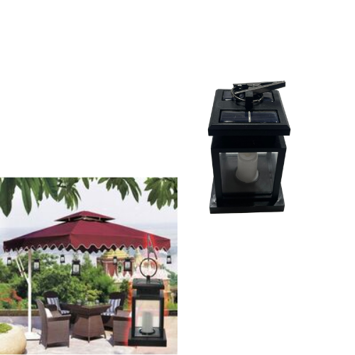 Solar Umbrella Lantern with Peg Clip Garden Decoration Light Candle Design 6700