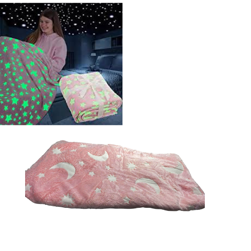 Magic Glow In The Dark Blanket Assorted Colours 6660