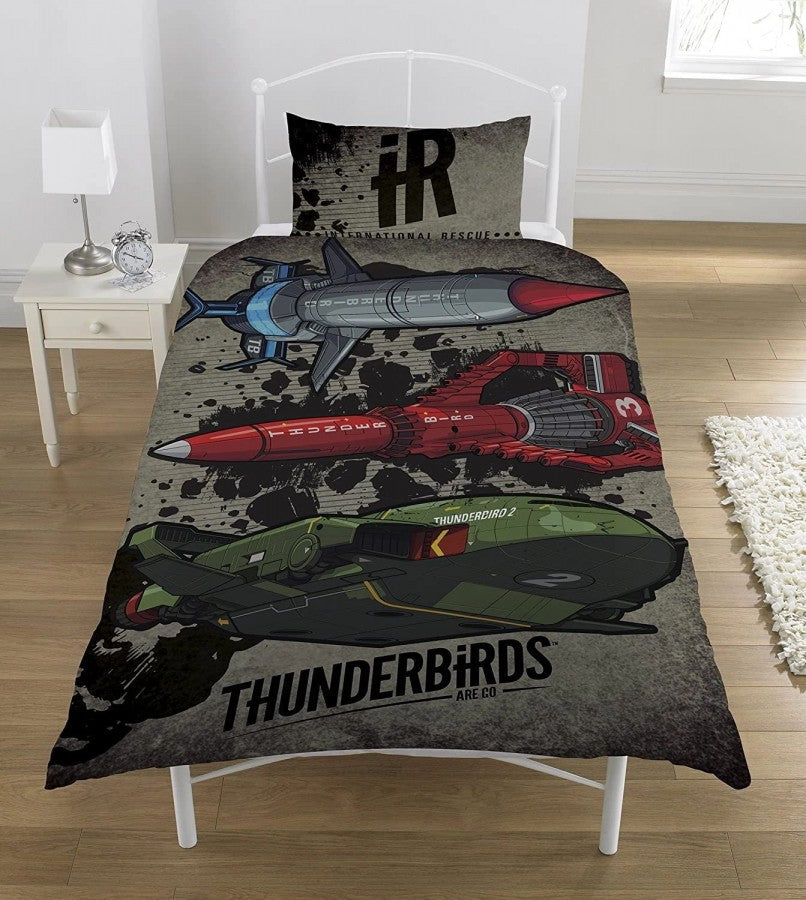 Thunderbirds 54321 Single Duvet Set And Pillowcase Official