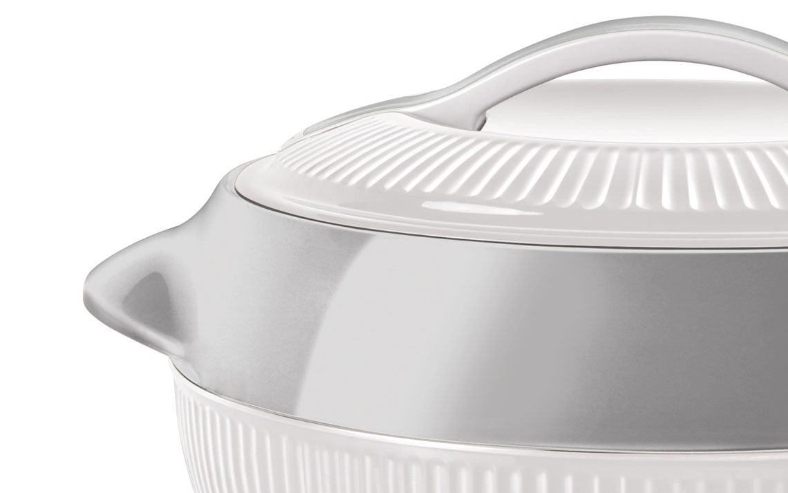 SQ Professional Fiesta Insulated Casserole Hot Pot Set of 3 White-Silver 8935