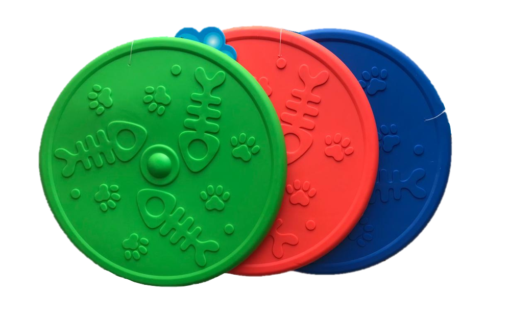 Pet Dog Toy Silicone Rubber Frisbee Flying Disc Assorted Colours 3043 A