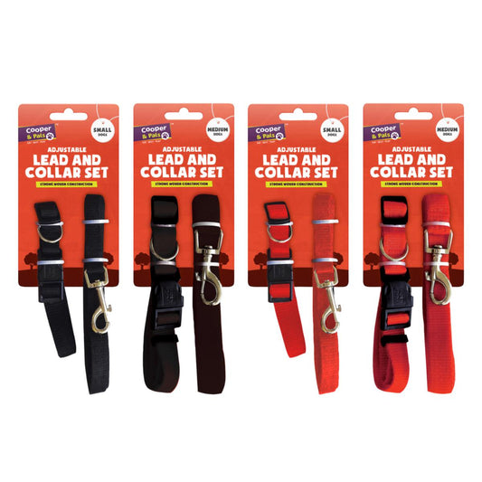 Small / Medium Dog Lead and Collar Assorted Colours and Sizes 313599