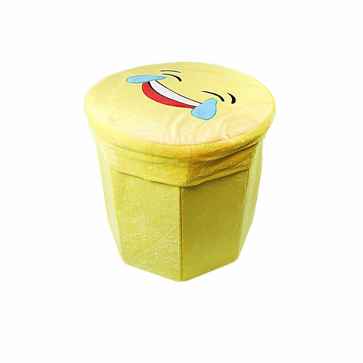 Emoji Storage Box Seat Stool 28 x 30 cm Assorted Designs 4654