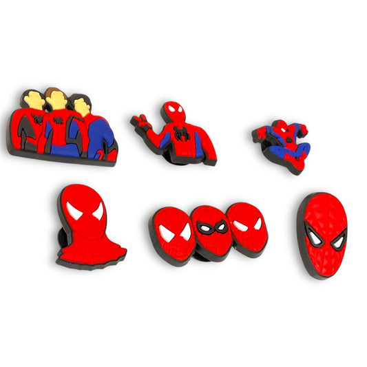 Spiderman Style Jibbitz Croc Style Shoe Charms - 6 Pack