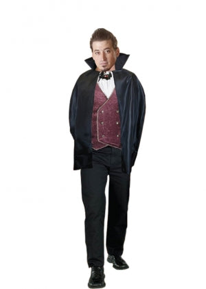 Black Halloween Vampire Cape Fancy Dress 34 Inch Bonkers Bargains