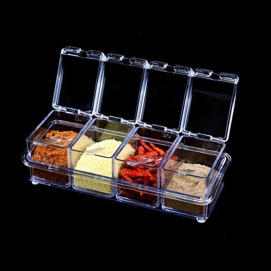 Crystal Clear Seasoning Box Acrylic Spice Rack Storage Container Jars 10 x 26 cm 4477
