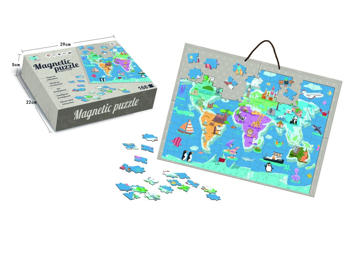 Magnetic Puzzle World Map – 168 Pieces