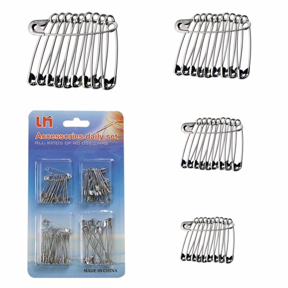Pack of Metal Sewing Safety Pins Assorted Sizes 0645 A
