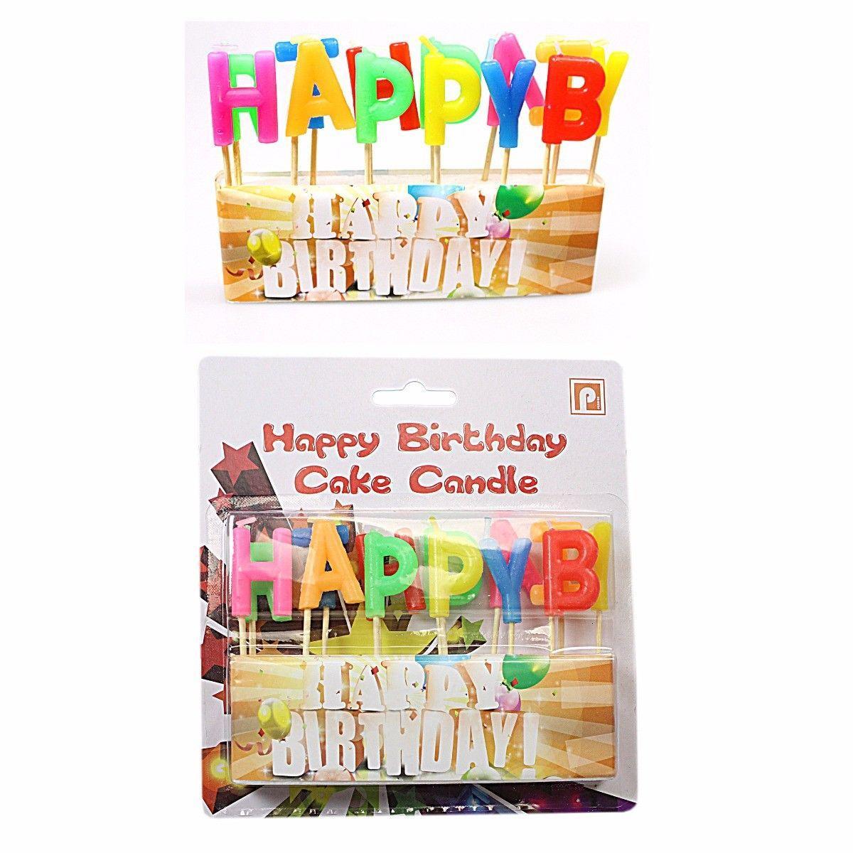 Happy Birthday Candle Letters Assorted Colours Pack of 13 0235