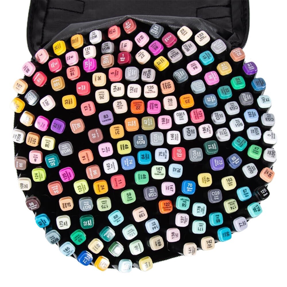 168 Colors Dual Tip Art Markers Color Pens Drawing Watercolour Set