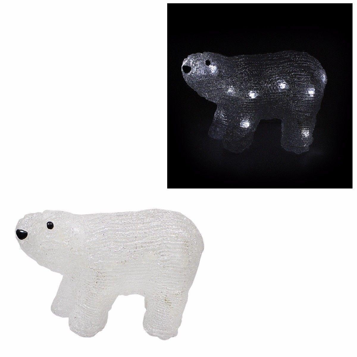 Acrylic 20 LED Christmas Decor Polar Bear Figure Indoor Light Lamp 4719