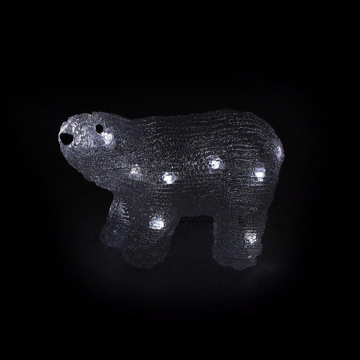 Acrylic 20 LED Christmas Decor Polar Bear Figure Indoor Light Lamp 4719