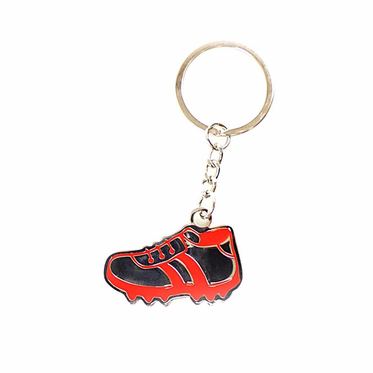 Metal Football Shoe / Number '18' 3.5 cm Keyring Keychains Assorted Colours 2518
