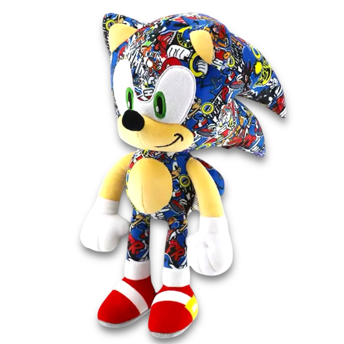 Limited Edition Graffiti Sticker Bomb Sonic Plush Stuffed Soft Toy - Sonic