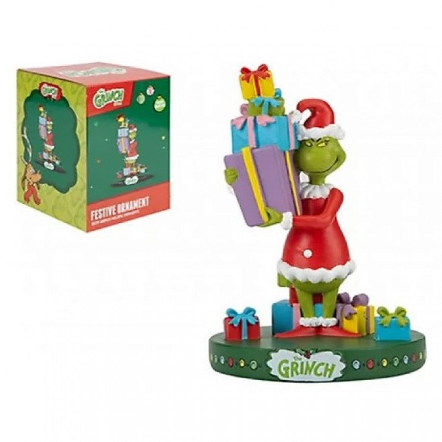 15Cm Grinch Polyresin Ornament Holding Pressents