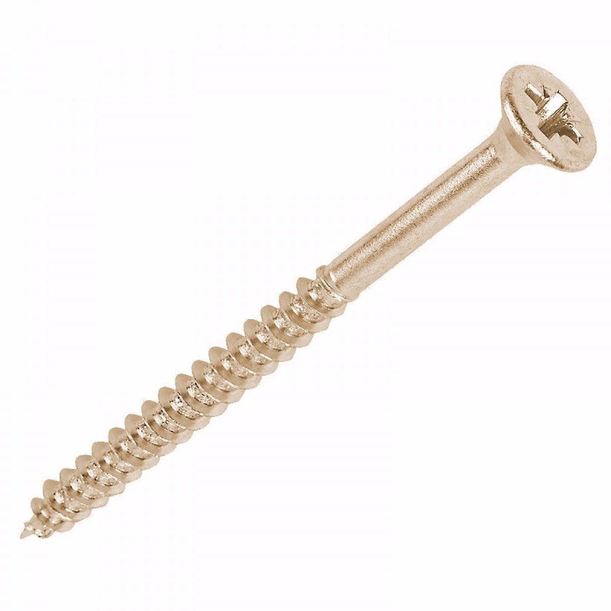5.0 X 80 Pozi Countersunk Hardened Chipboard Wood Screws Yellow Plated DIY 0362