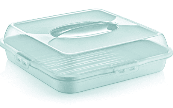 Square Brownie Cake Food Container Storage Box Tray Assorted Colours 0308
