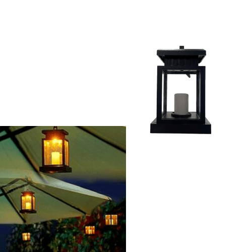 Solar Umbrella Lantern with Peg Clip Garden Decoration Light Candle Design 6700