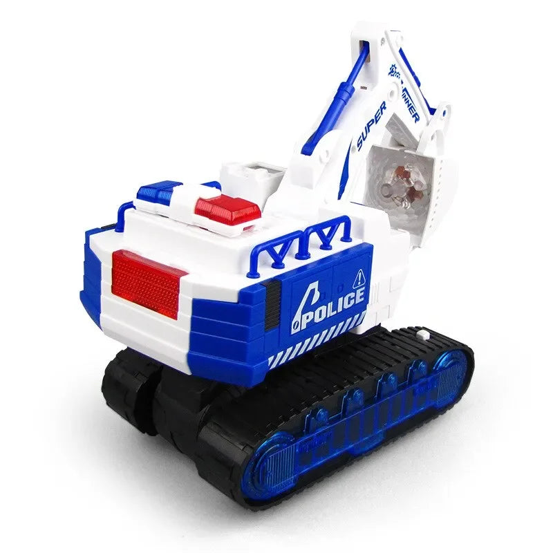 Light Up Rotating Spinning Deformation Robot Excavator with Sounds