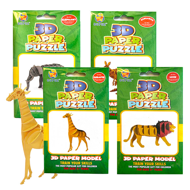 Wild Animal 3D Puzzle Model Kits x 12 ( BULK BUY )