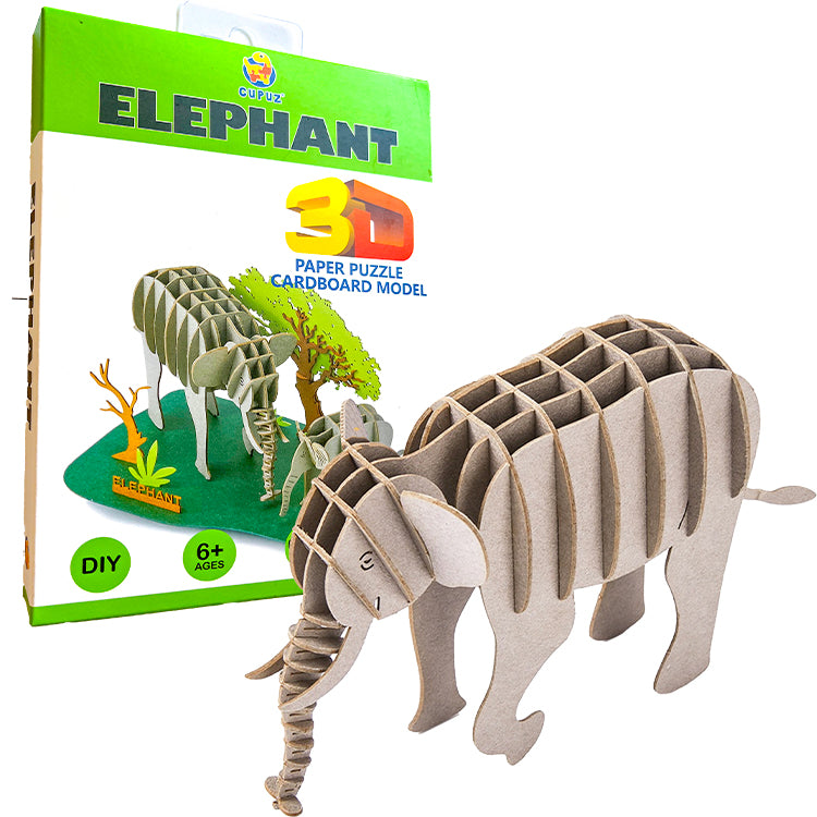 Elephants + Scene 3D Model Puzzle Kit