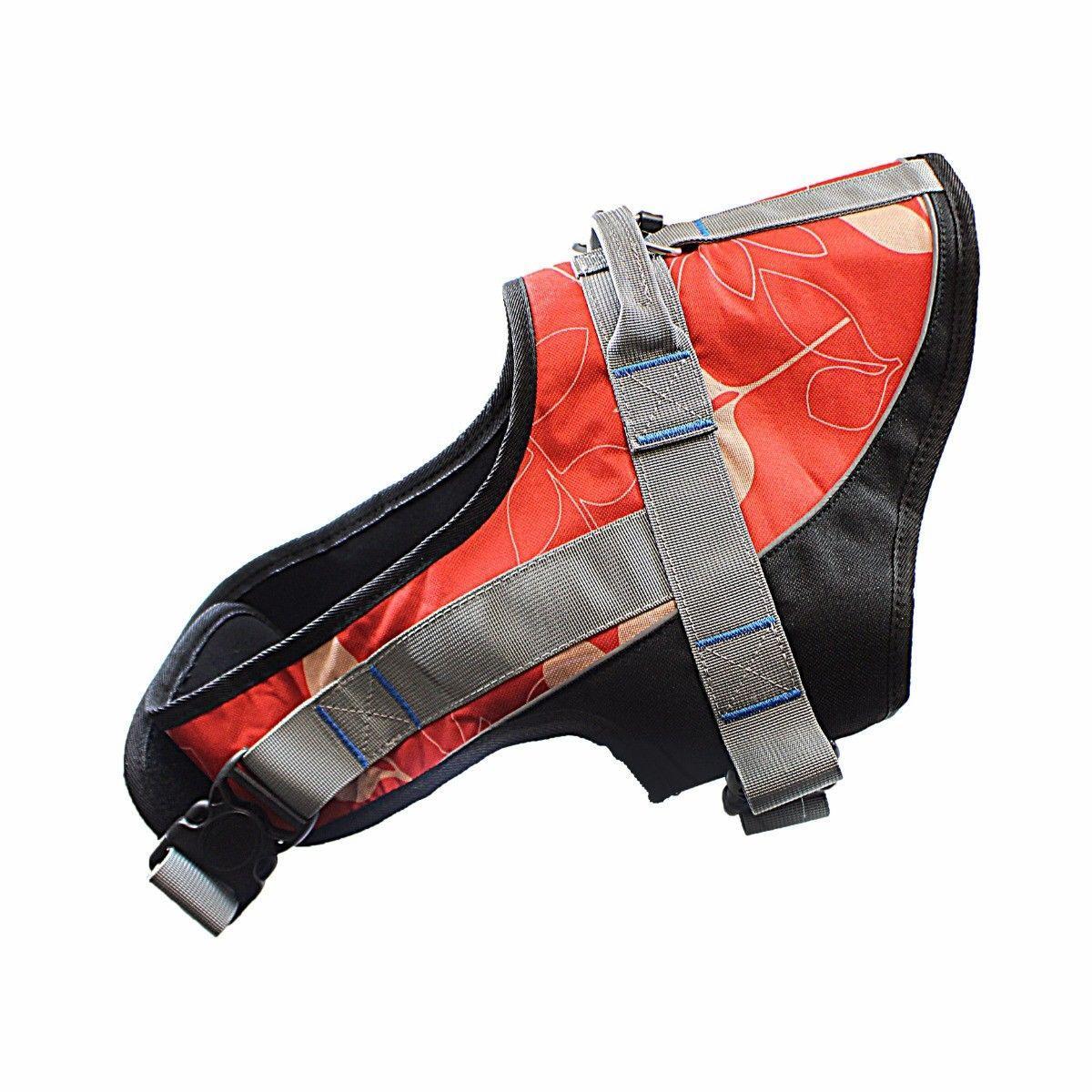 20 Chest Adjustable Soft Padded Non Pull Pet Dog Harness Vest Walking S-XL Nylon 3948