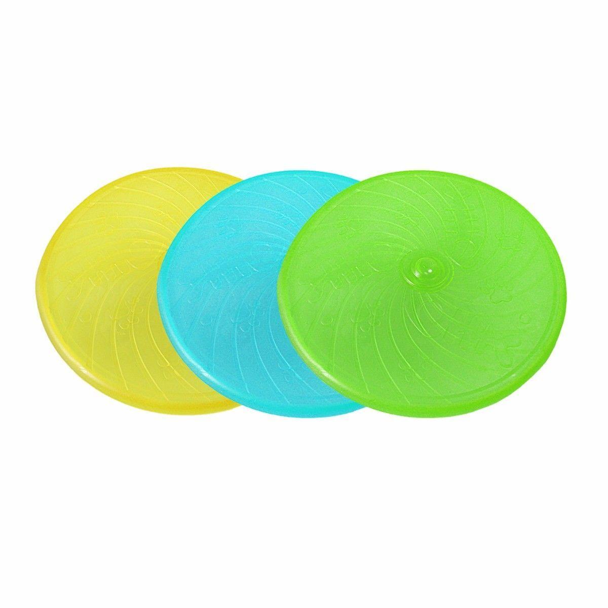 Pet Dog Toy Silicone Rubber Frisbee Flying Disc Assorted Colours 3043 A