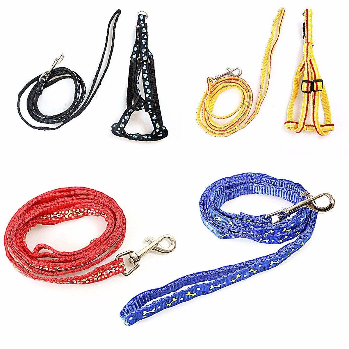 Dog Leash Lead with Harness Printed Designs Assorted Colours and Designs 0041