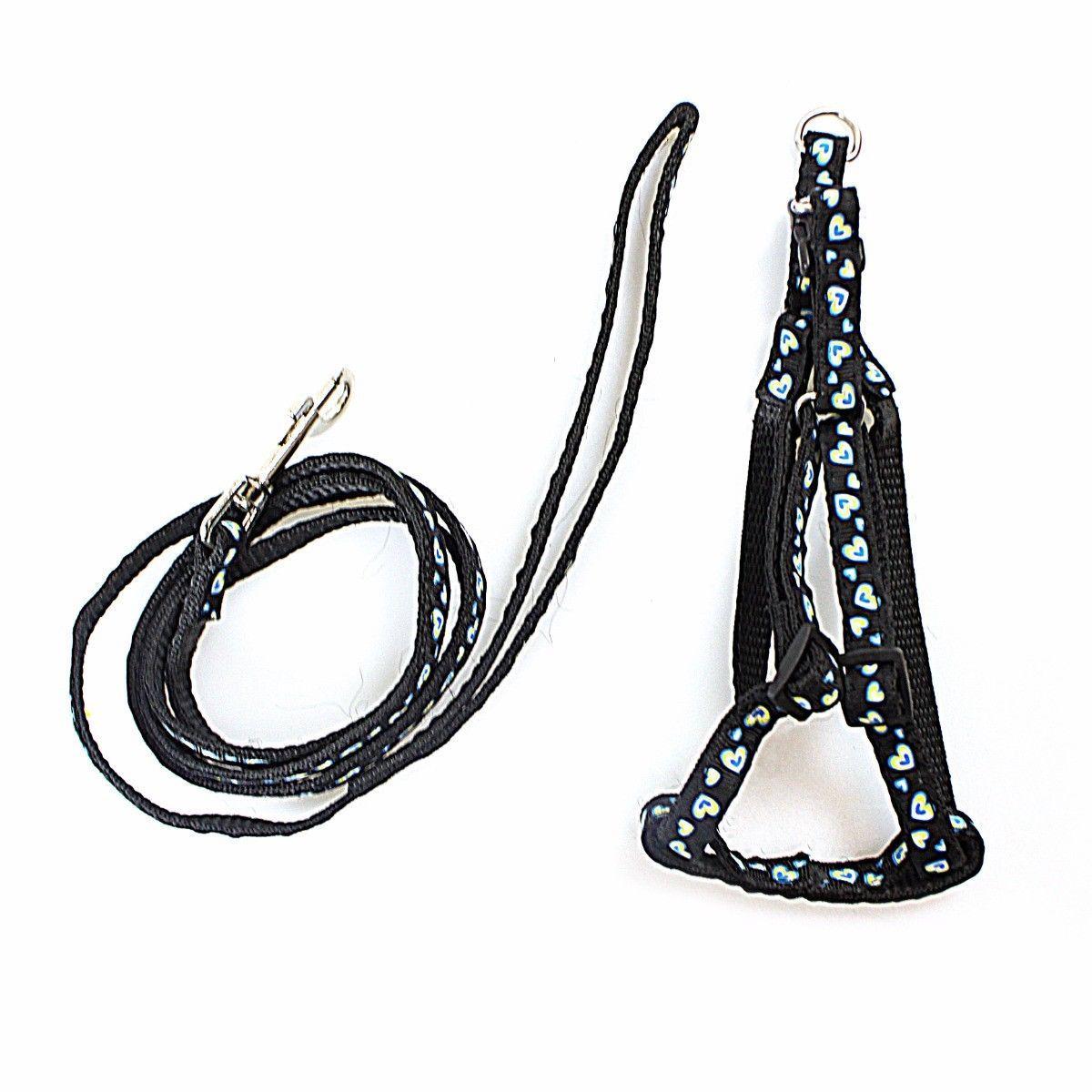 Dog Leash Lead with Harness Printed Designs Assorted Colours and Designs 0041