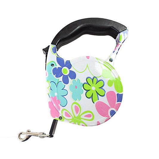 Retractable Dog Lead with Comfortable Grip 16.5 cm / 5 m Assorted Designs 0053