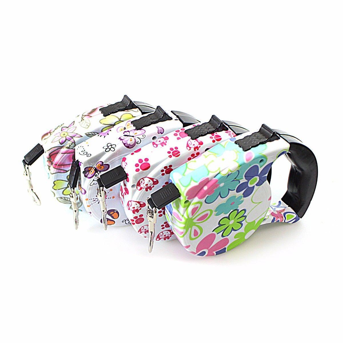 Retractable Dog Lead with Comfortable Grip 16.5 cm / 5 m Assorted Designs 0053