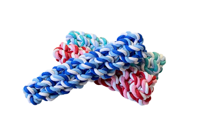 Pet Dog Toy Tough Twisted Chewable Knot Assorted Colours