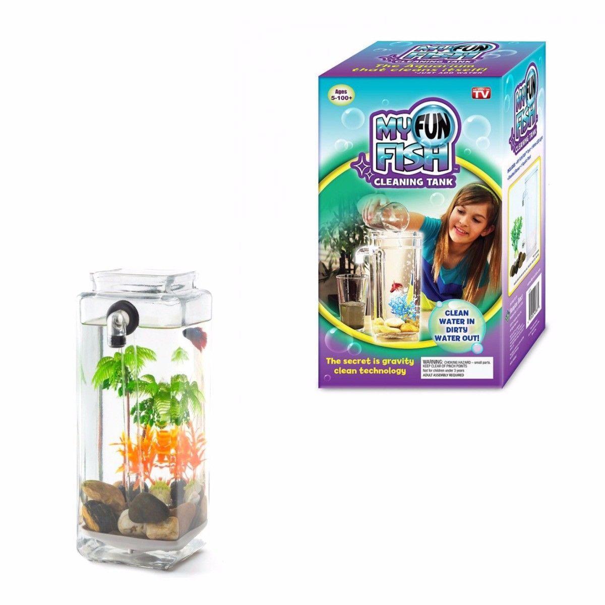 Self Cleaning Aquarium My Fun Fish Tank Complete Kit With Light Gravity Clean 3901