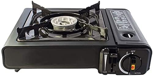 Portable Camping Single Burner Gas Stove with Carry Case 33.5 x 27.5 x 11 cm 10393 A