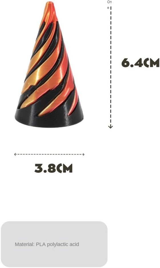 3D Spiral Cone 3D Printed Fidget Finger Sensory Toy VIRAL - Assorted Colours