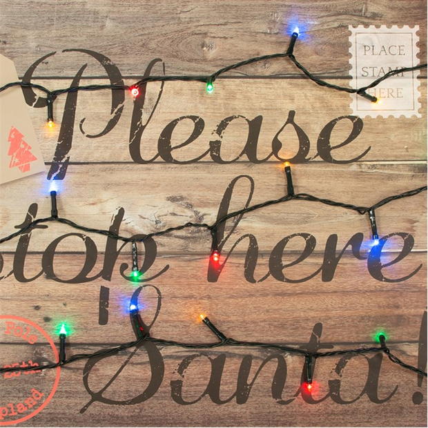 100 LED Battery Operated Timer Christmas Fairy Tree Decorative Lights - Multi Colour