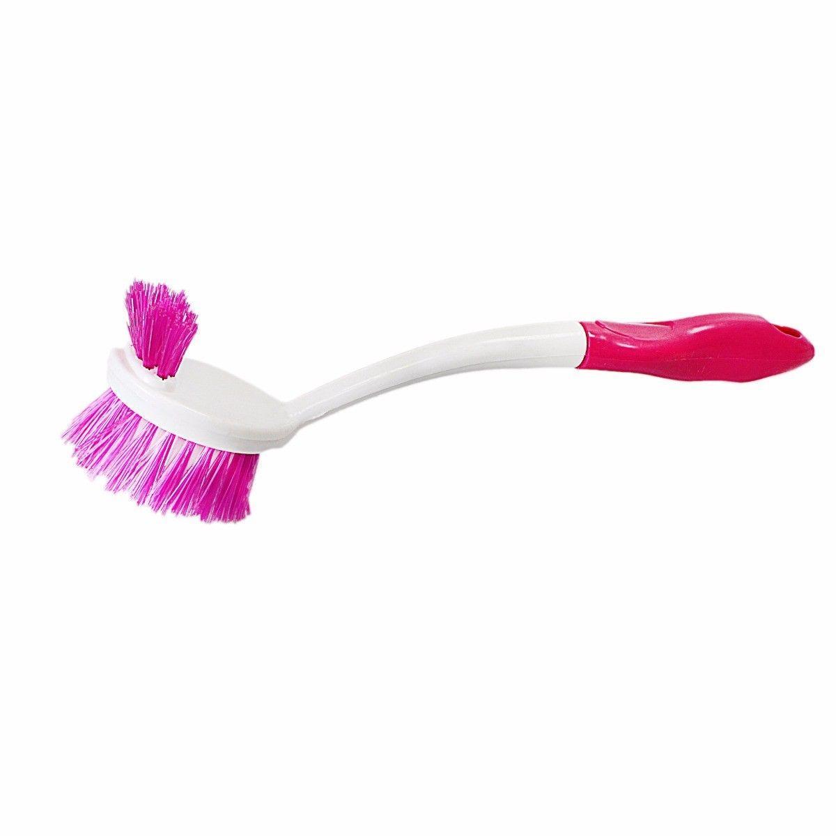Plastic Double Sided Cleaning Washing Up Scrubbing Dish Brush 28 Cm Assorted Colours