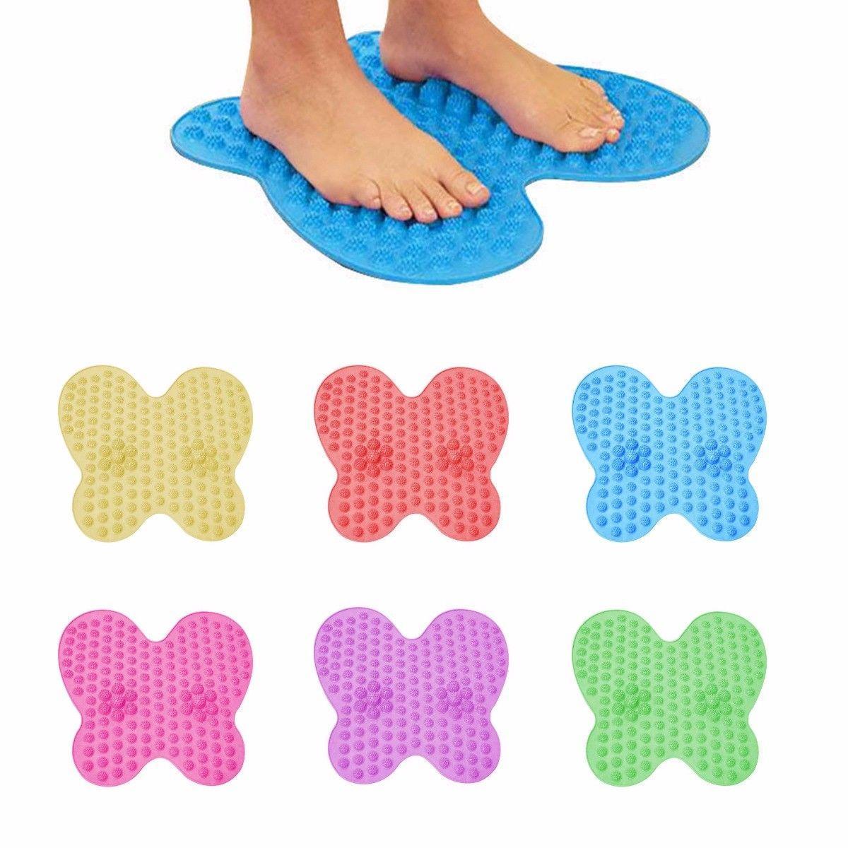 Washable Foot Pain Relief Massage Reflexology Mat Butterfly Shape 36.5 cm Assorted Colours 4573