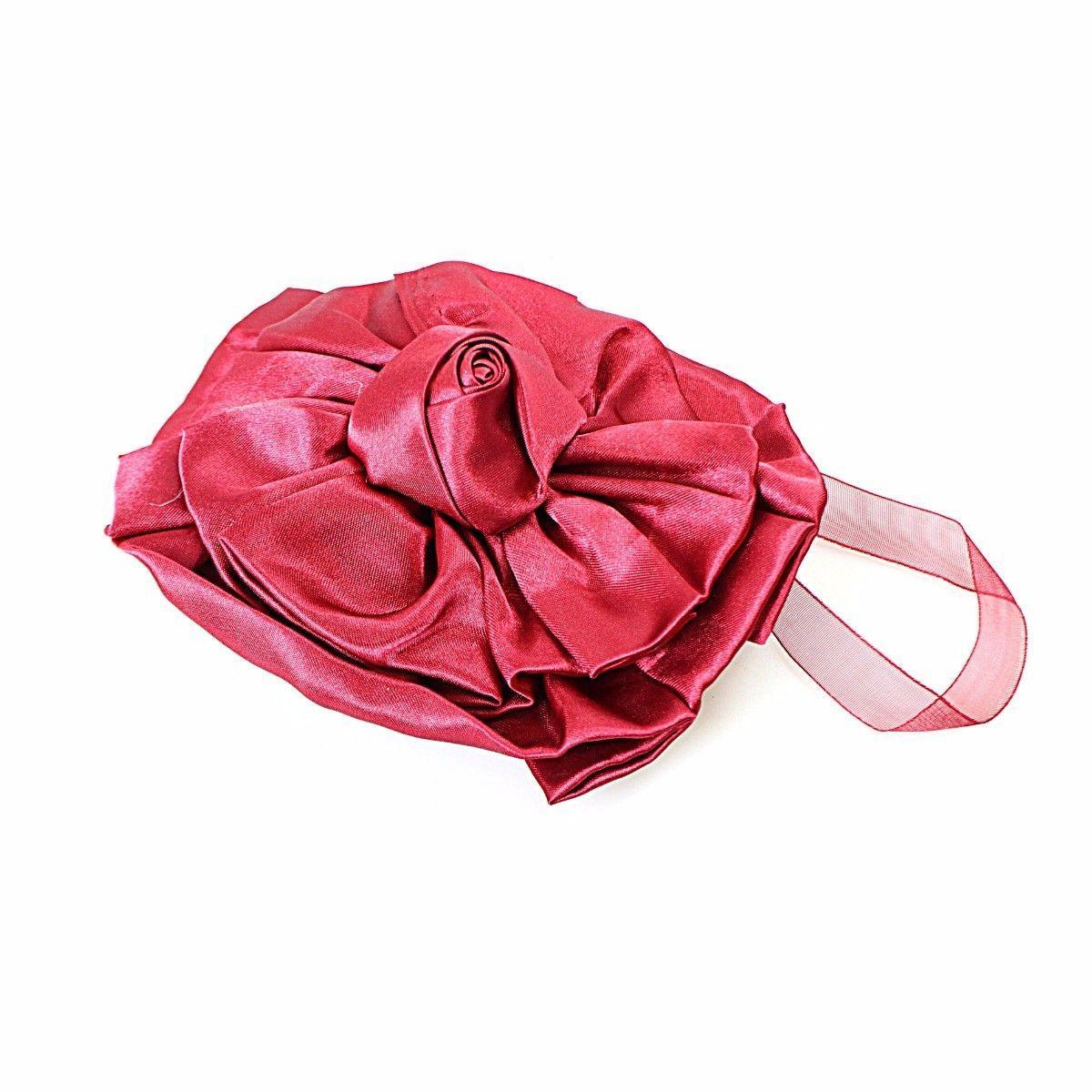 Magnetic Curtain Tie Back Satin Flower Design Assorted Colours 1773