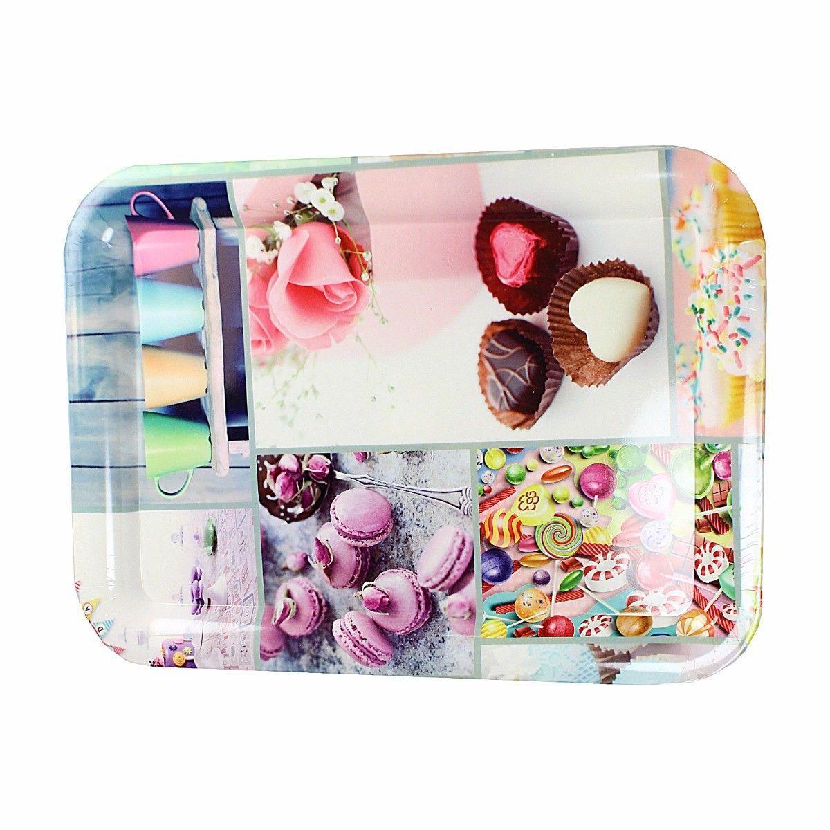 Plastic Serving Tray 30 x 22 cm Assorted Designs 4291